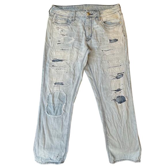 American Eagle Outfitters Women Jeans size 10 US Blue Straight Leg Mid Rise - Picture 1 of 11